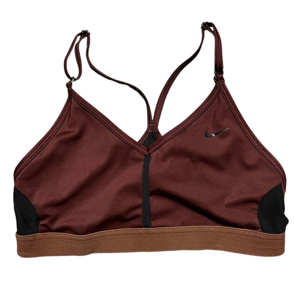 Nike Indy Light Support V-Neck Sports Bra Burgundy